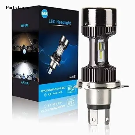 M8 LED Headlight Bulb H4/HS1 Base - 12V-24V, 30W 3200LM, Hi/Lo Beam