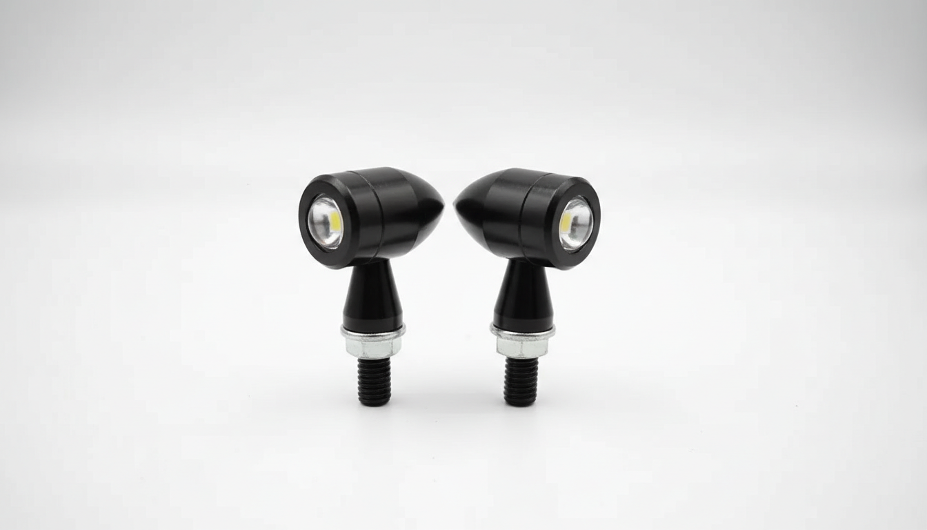 Universal Mini Bullet LED Turn Signal Indicators – Super Bright Amber Light (Set of 2)